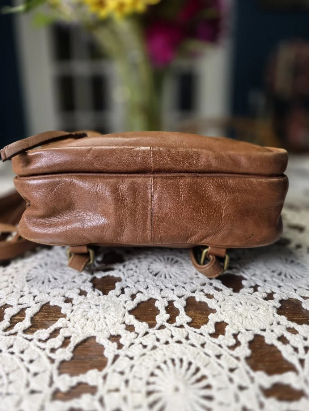Tommy Bahama Weathered Leather  Small Backpack - Brown